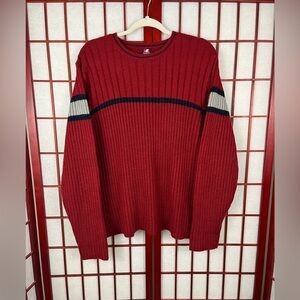 Vintage Y2K Ferruche Red With Black And Grey Stripe